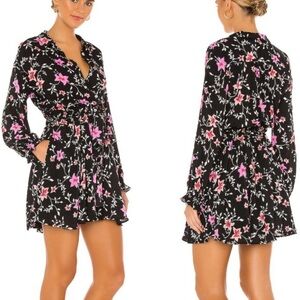 Free People Lighten Up Mini Dress Med Fairy Flowy Floral Feminine Pockets